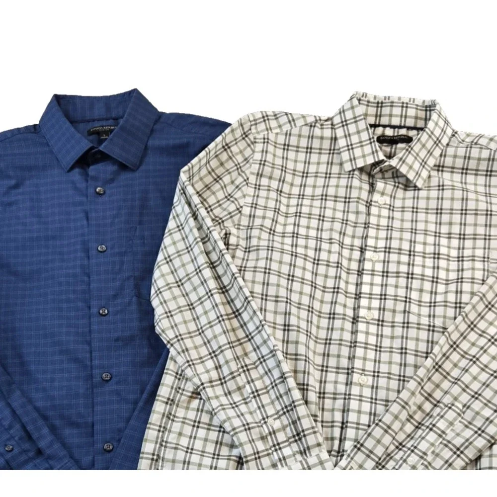 Banana Republic Men's Slim‎ Fit Long Sleeve Button Down Shirt Large Lot Of 2
